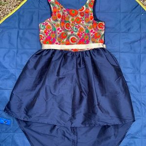 High low embroidered dress